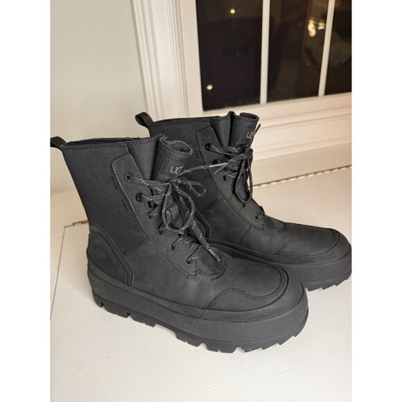 NEW UGG The Lug Platform Lace Up Combat Waterproof Boot Black W US 9.5 $140 [jb] - Picture 8 of 14